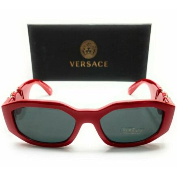 New Versace Unisex Red Rectangle Sunglasses! - Picture 2 of 4
